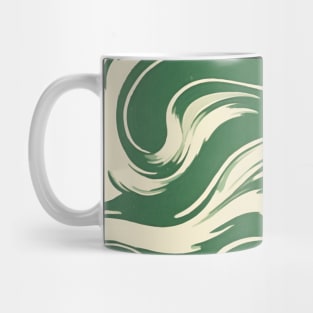 Abstract Swirl 70s Retro Green Mug